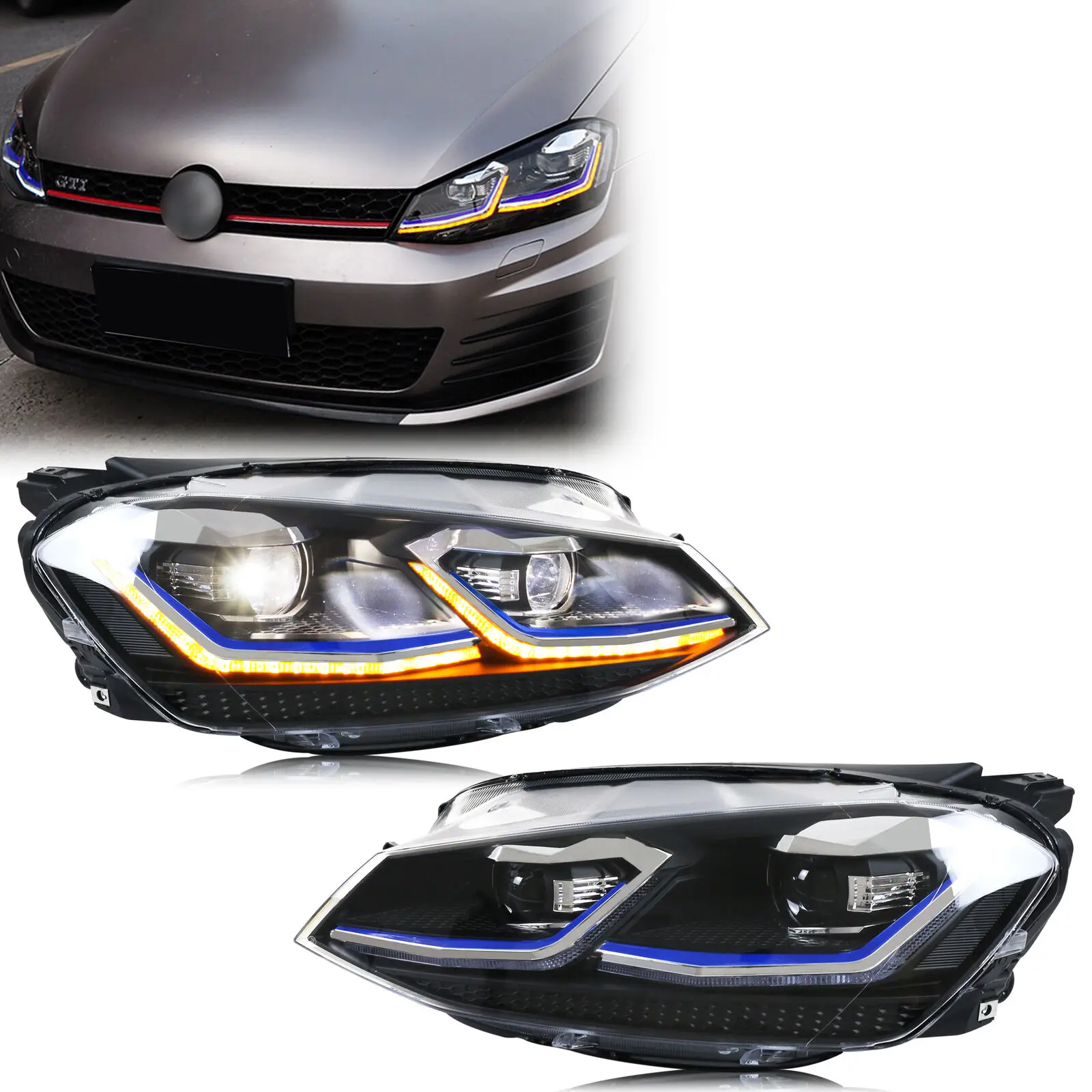 Fari LED linea blu DRL Golf 7 MK7 2013-2017